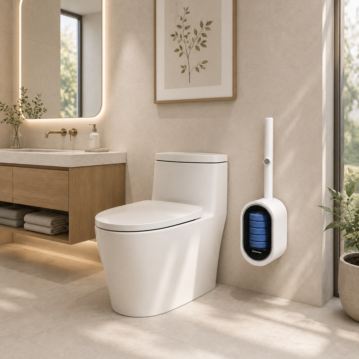 FlickAway Disposable Toilet Scrubber Brush